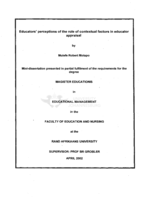 Educators' perceptions of the role of contextual factors in educator appraisal