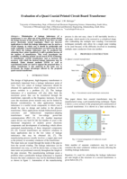 Evaluation of a Quasi Coaxial Printed Circuit Board Transformer