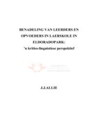 Benadeling van leerders en opvoeders in laerskole in Eldoradopark: 'n krities-linguistiese perspektief