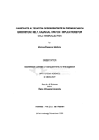 Carbonate alteration of serpentinite in the Murchison Greenstone Belt, Kaapvaal craton : implications for gold mineralization.