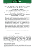 Heat treatment significantly increases the Sharpness of silcrete stone tools