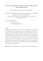 Effects of processing parameters on the corrosion properties of dissimilar friction stir welds of aluminium and copper