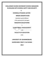 Challenges facing secondary school managers in dealing with school safety and security