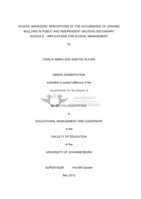 School managers’ perceptions of the occurrence of upward bullying in public and independent Gauteng secondary schools – implications for school management