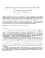Optimisation of gold recovery from small scale custom mills