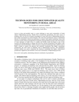 Technologies for groundwater quality monitoring in rural areas