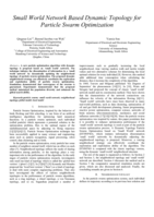 Small world network based dynamic topology for particle swarm optimization