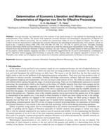Determination of economic liberation and mineralogical characteristics of Nigerian iron ore for effective processing
