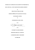 The role of co-operative management in environmental education (EE) : a study around the Mafikeng district