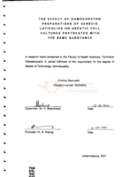 The effect of homoeopathic preparations of Senecio latifolius on hepatic cell cultures pretreated with the same substance