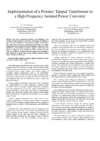 Implementation of a Primary Tapped Transformer in a High Frequency Isolated Power Converter