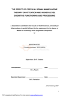 The effect of cervical spinal manipulative therapy on attention and higher-level cognitive functioning and processing