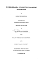 The school as a reconstruction agent in Mamelodi