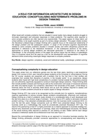 A role for information architecture in design education : indeterminate problems in design thinking