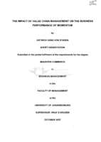 The impact of value chain management on the business performance of Momentum
