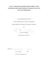 A survey to determine post-graduate student confidence in their knowledge and skills acquired during the chiropractic course at the University of Johannesburg