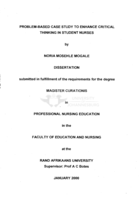 Problem-based case study to enhance critical thinking in student nurses