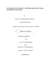 The perceived effectiveness of advertising media used by small enterprises in Thohoyandou