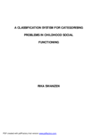 A classification system for categorising problems in childhood social functioning
