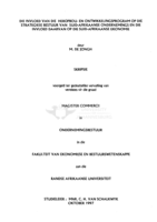 Die invloed van die heropbou- en ontwikkelingsprogram op die strategiese bestuur van Suid-Afrikaanse ondernemings en die invloed daarvan op die Suid-Afrikaanse ekonomie