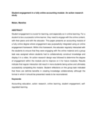 Student engagement in a fully online accounting module : an action research study