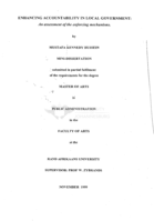 Enhancing accountability in local government : an assessment of the enforcing mechanisms