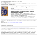 Parametric effects on leaching behavior of nickel-copper matte in ammonia