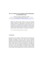 The use of support vector machine for phase balancing in the distribution feeder
