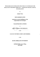 The significance of religious practices in counselling the bereaved in the Hindi community : guidelines for educational psychologists