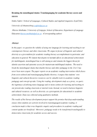 Breaking the monolingual chains: Translanguaging for academic literacy access and success