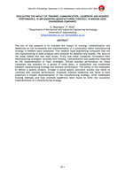 Evaluating the impact of training, communication, leadership and business performance, in implementing manufacturing strategy, in medium sized engineering companies