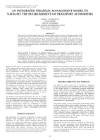 An integrated strategic management model to navigate the establishment of transport authorities.