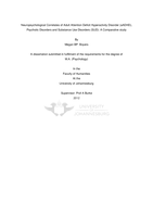 Neuropsychological correlates of adult Attention Deficit Hyperactivity Disorder (aADHD), psychotic disorders and Substance Use Disorders (SUD) : a comparative study