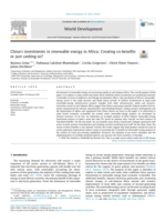 China’s investments in renewable energy in Africa : creating co-benefits or just cashing-in?