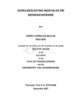 Geskilbeslegting ingevolge die Seeregkonvensie