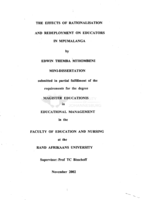 The effects of rationalisation and redeployment on educators in Mpumalanga