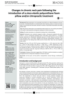 Changes in chronic neck pain following the introduction of a visco-elastic polyurethane foam pillow and/or chiropractic treatment