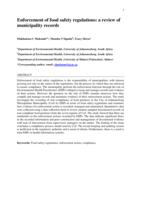 Enforcement of food safety regulations: a review of municipality records