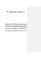 The investigation of the link between human reliability and mine productivity