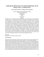 Analyzing the effectiveness of overhaul maintenance in the energy sector : a critical review