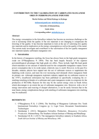 Contribution to the valorisation of carbonates manganese Ores in ferromanganese industry