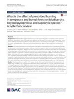 What is the effect of prescribed burning in temperate and boreal forest on biodiversity, beyond pyrophilous and saproxylic species? a systematic review