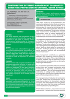 Contribution of value management to quantity surveying profession in Gauteng, South Africa