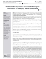 Useful chatbot experience provides techological satisfaction : an emerging market perspective