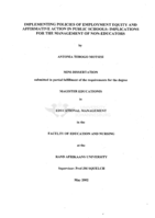 Implementing policies of employment equity and affirmative action in public schools : implications for the management of non-educators