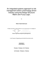 An integrated systems approach to risk management within a technology driven industry using the design structure matrix and fuzzy logic