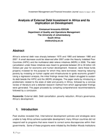 Analysis of external debt investment in Africa and its implication on development