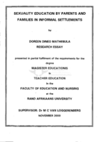 Sexuality education by parents and families in informal settlements