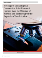 Message to the European Commission Joint Research Centres from the Minister of Science and Technology of the Republic of South Africa