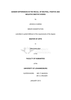 Gender differences in the recall of neutral, positive and negative emotive words